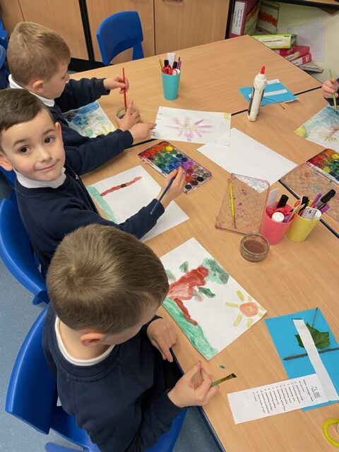 Children participating in a Plan A session, illustrating and colouring wildlife subjects, counting towards the 1500 pledges.